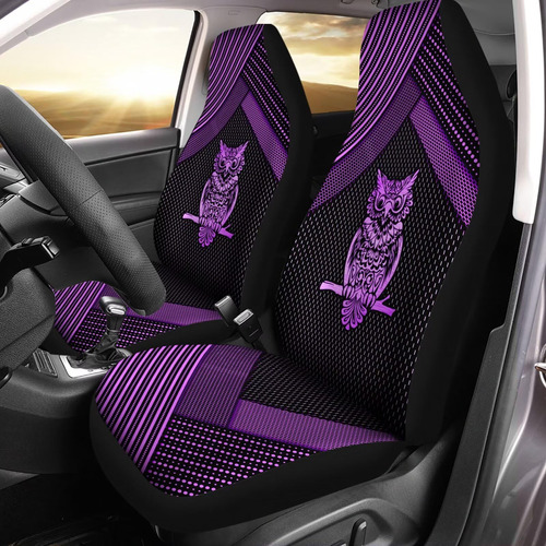 2 Funda Asiento Delantero Automovil Diseño Buho Trippy Para