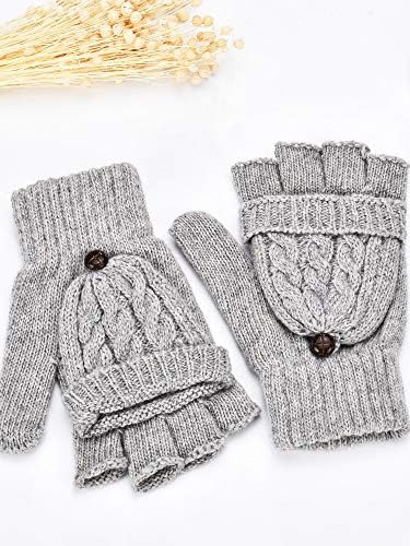 2 Pares De Guantes De Invierno Sin Dedos Para Mujer Guantes