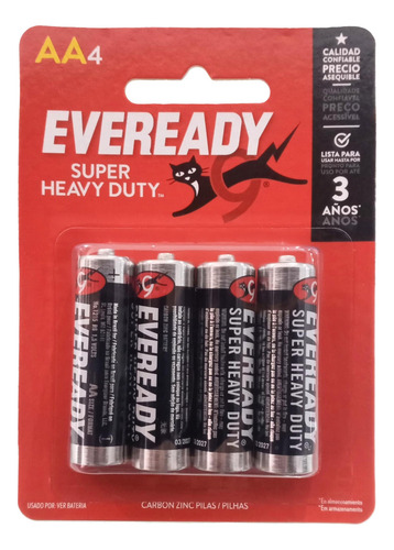 4 Pilas Aa Eveready 1215 Zinc Carbon