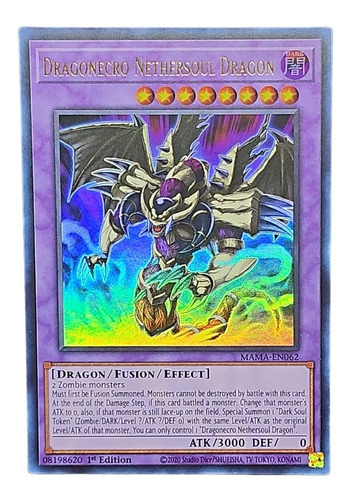 Dragonecro Nethersoul Dragon Carta Yugioh! Inglés Ultra Rare