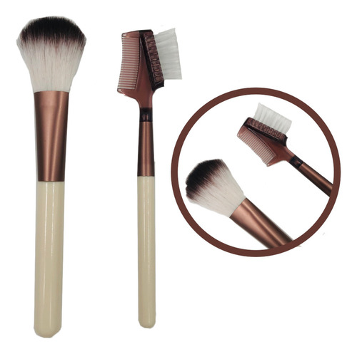 Kit Pincéis De Maquiagem Embalagem Com 5 Unidades My Girl Cor Marrom-claro