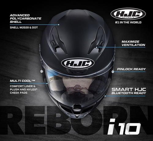 Casco Para Moto Hjc I10 Dot Flat Metallic M