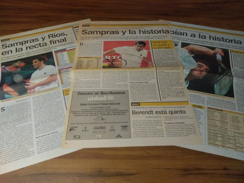 (aa099) Pete Sampras * Recortes Revistas Clippings (Usado)