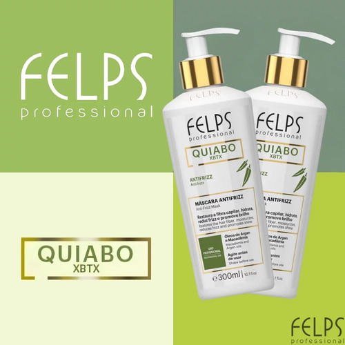 Felps Xbtx Quiabo Okra Alinhamento Capilar 1000ml + Kit Pós