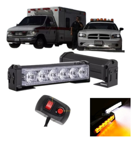 Barra Luces Led Motocicleta Policial Advertencia Camion 12v