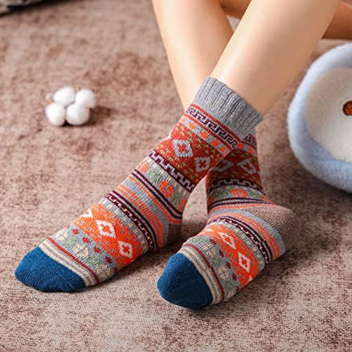 5 Pares De Calcetines De Lana - Calcetines De Lana Cálidos Y