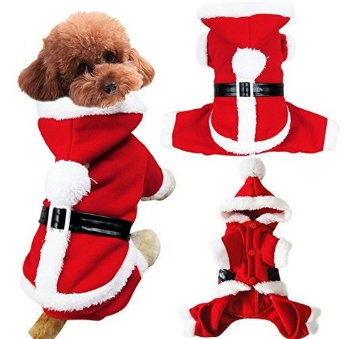 Mascota Perro Cachorro Peluche Navidad Ropa Disfraz De Santa