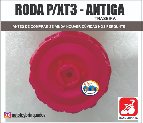 Roda Traseira P/ Moto Xt3 6v Bandeirante Antiga (1 Roda)