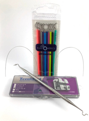 Imagem 1 de 5 de Kit Aparelho Braquete Ortodônticos Metal Completo