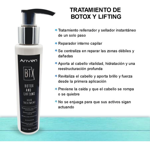 Kit 4 Anven Btx Capilar Para Cabello Sumamente Dañado 115g