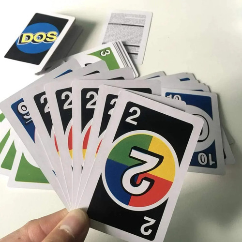Juego de cartas educativo y divertido Uno Dos Mattel, baraja azul, idioma portugués