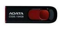 Memoria Adata 64gb Usb 2.0 C008 Retractil Negro-rojo