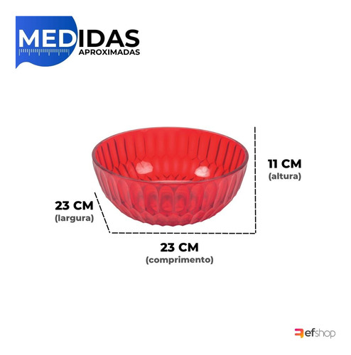 Jogo De Sobremesa Tigela Bowl Acrilico Vasilha Doces 5 Pçs Cor Cristal