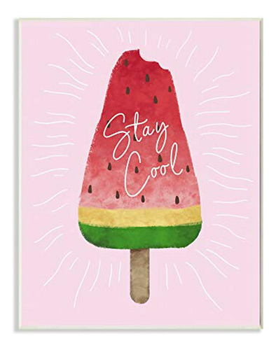 Stupell Industries Stay Cool Sandía Ice Cream Pink Red Kids 