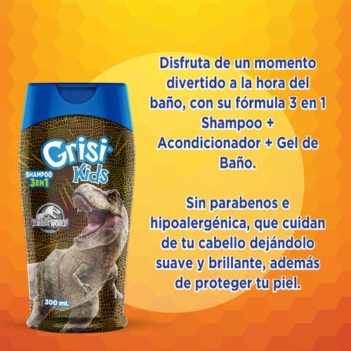 Shampoo Grisi Kids 3 En 1 Jurassic World 300ml