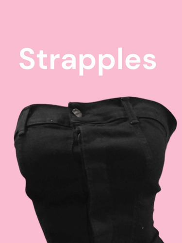 Palazzo Cargo Strapless De Mezclilla Stretch Multi Bolsas