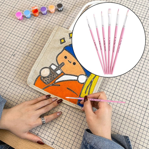 Pinceles De Pintura De Acuarela 6pcs Pincel De Púrpura