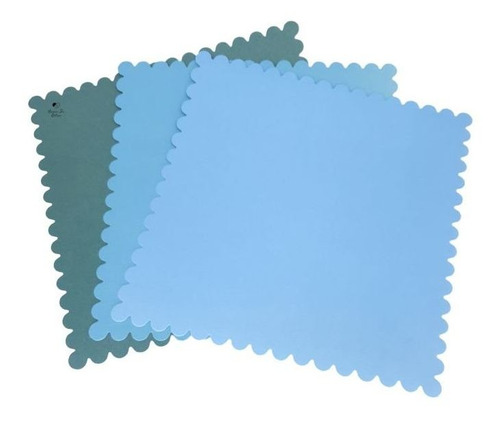 Kit Papel Para Scrapbook Tons Azul 220grs 9 Folhas
