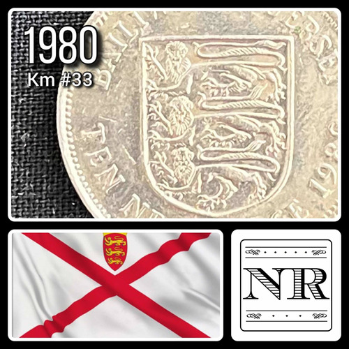 Jersey - 10 New Pence - Año 1980 - Km #33 - Escudo