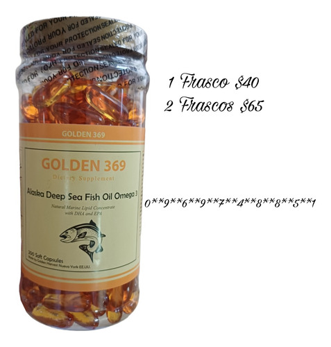 Omega 3 De Aceite De Pescado 200 Softgels Americano Golden 