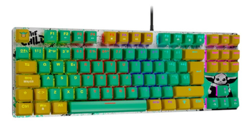 Teclado Grogu 60% Mecánico Red Gamer Programable 125hz 1 Esp Teclado Verde