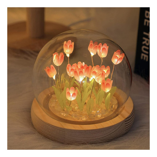 Luz Ambiental Romántica De Tulipán,lámpara Led Hecha A Mano