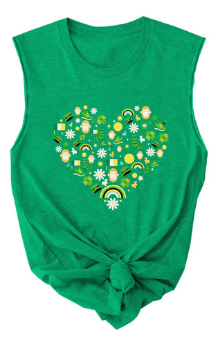 Playeras Sin Mangas Con Estampado Del Día De San Patricio P