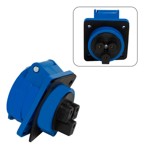 32 Pcs Tomada Embutir 2p+t 16a Azul 6h 220/250v Omg 3046