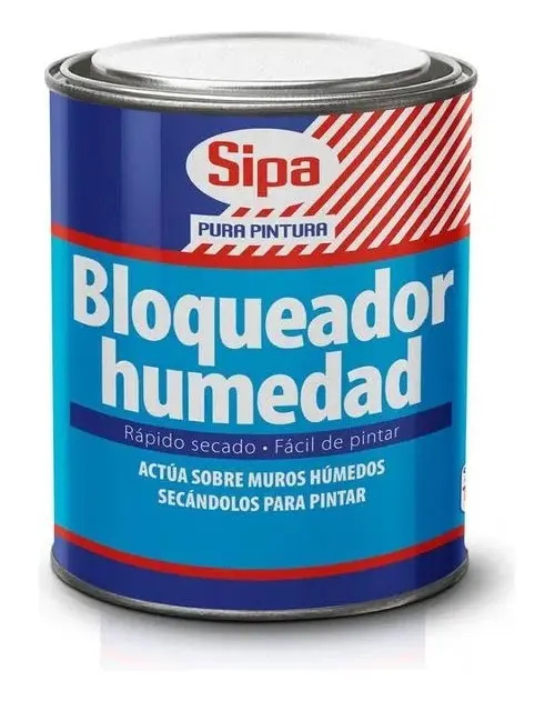 Pintura Bloqueadora De Humedad Sipa 1/4 Galón Color Blanco Invierno Acabado Satinado Para Paredes Y Muros