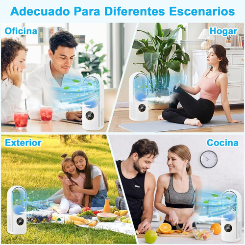 Ventilador Portátil Sin Aspas, Mini Ventilador Tres En Uno