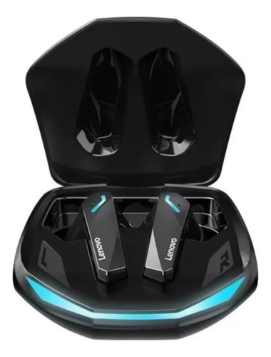 Auriculares inalámbricos Lenovo Gm2 Pro Music Game, color negro y azul claro