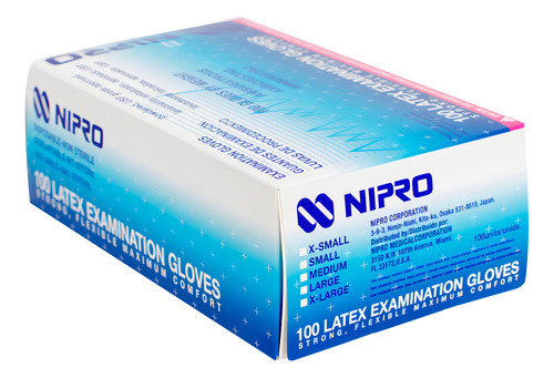 Guantes Descartables Nipro Color Blanco Talle Large De Látex