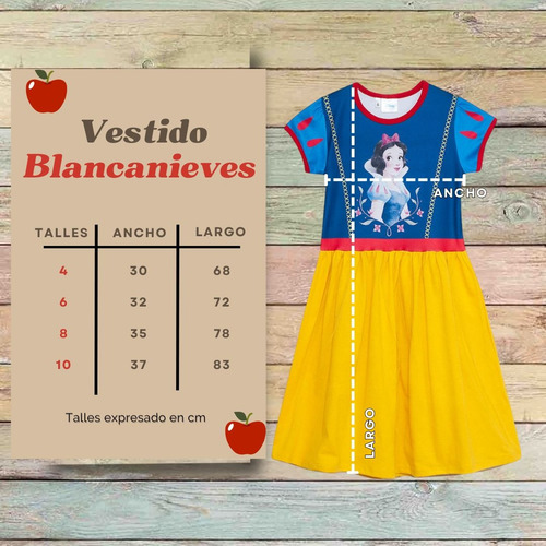 Vestido Princesa Blanca Nieves Snow White Tull Disney Nena