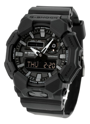 Relógio Casio G-shock Ga-010-1a1dr E Correia Preto Bisel Preto Fundo Preto