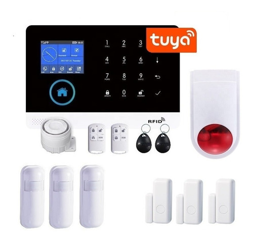 Kit Alarma Wifi Gsm 6 Sensores Sirena Exterior Tuya Smart