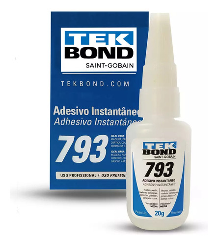 Cola Tek Bond 793 20g Cola Instantanea Kit 3 Un Liquida