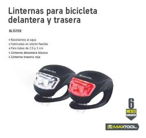 Lampara Led Luz Para Bicicleta Delantera Blanca Trasera Roja