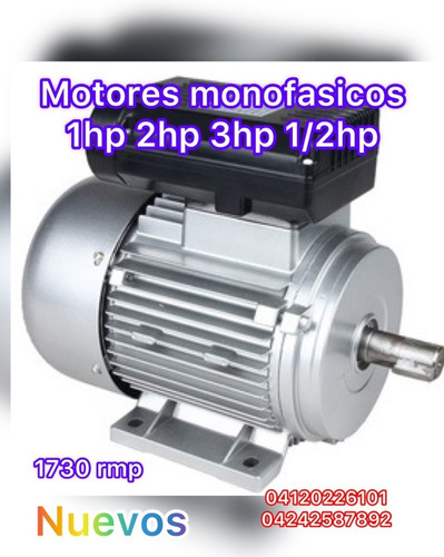 Motores Eléctricos Monofasico 1hp 2hp 3hp 1/2 Hp 1730 Rpm