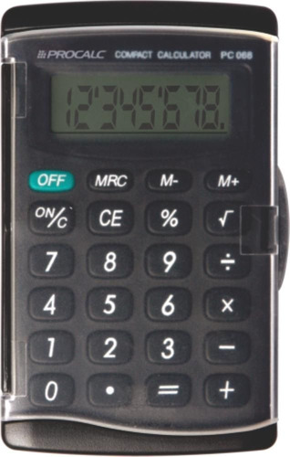 Calculadora De Bolso 8 Dígitos Capa Proteção Procalc Pc068-b