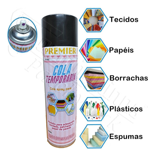 Cola Spray Temporária Para Tecidos Papeis Patchwork 500ml