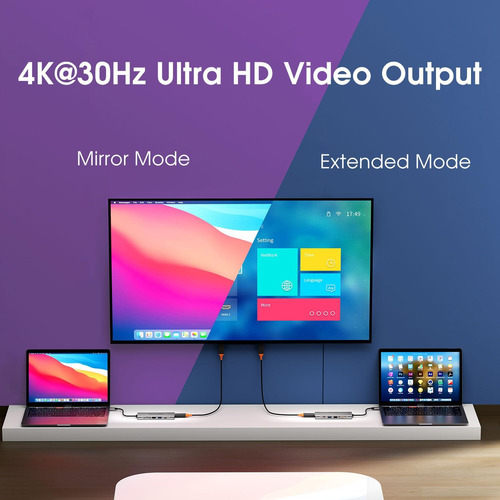 8 En 1 Usb C Hub Con M.2 Nvme/sata Ssd Recint