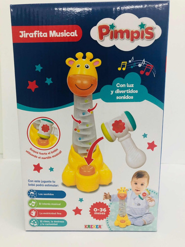 Imagen 4 de 11 de Jirafa Musical Grande Con Martillo Con Sonidos Kreker Pimpis