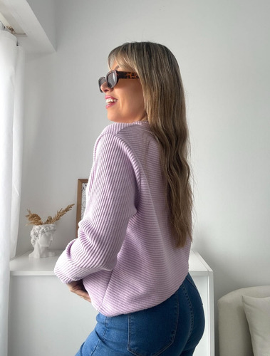 Sweater De Mujer Lanilla Brush Comodo Liviano Y Abrigado