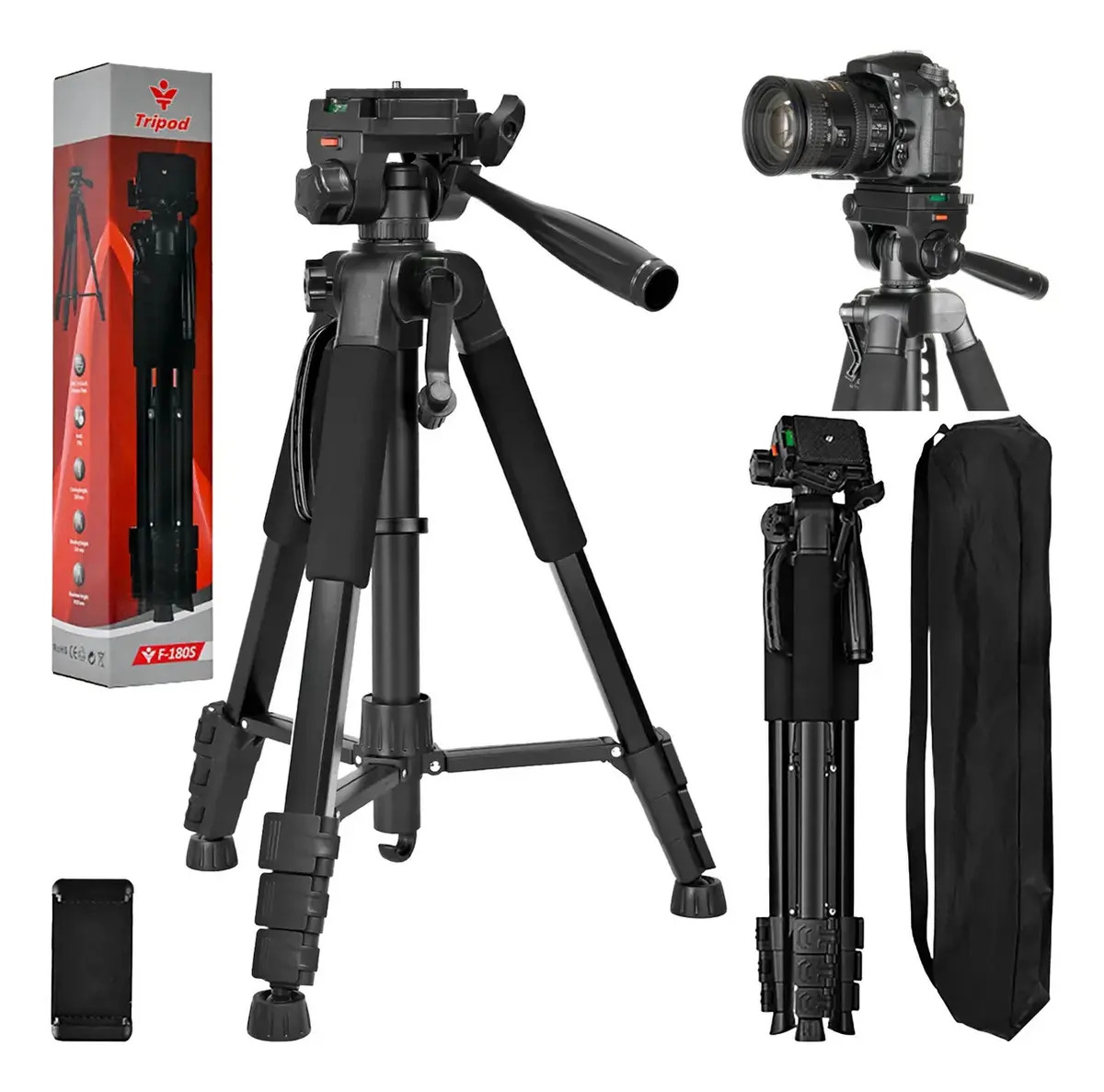 Jarnotix® Trípode De Camara De Aluminio De 180cm Tripie Para Telefono Profesional