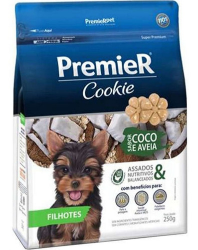 Cookie Cães Filhotes Frutas Coco E Aveia 250g Premier