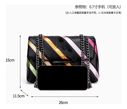 Bolso De Hombro Kurt Geiger Rainbow Color Clash Chain