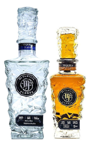 Duo Pack Tequila Mi Familia Flores Plata 750 Y Añejo 375 Ml