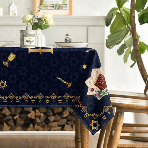 Mantel Rectangular De 152 X 213 Cm Vintage Azul Profundo
