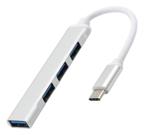 Multiplicador Hub de USB-C a 4 puertos USB (3.0 y 2.0) aluminio MTS-HUBCX4 AMITOSAI