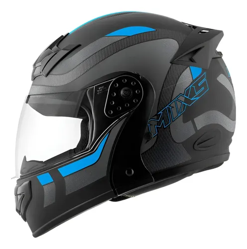 CAPACETE GLADIATOR AZUL E PRETO